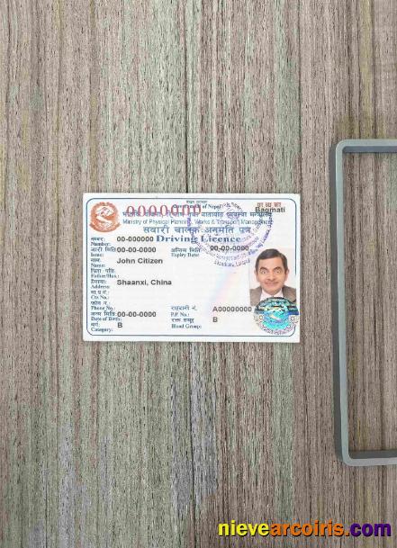 Nepal driving license  photolook